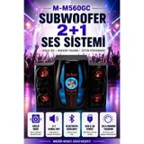 L'eDoren M-M560GC Subwoofer 2+1 Ses Sistemi, Bluetooth, USB ve SD Kart Girişli, FM Radyolu, Siyah