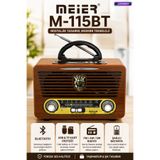 L'eDoren Meier M-115 Bt Bluetooth Radyo VINTAGE RETRO RADYO ŞARLI ve PİLLİ