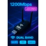 L'eDoren Pc Için Çift Anten AC1200 Mbps Dual Band USB 3.0 Adaptör Kablosuz Wi-Fi Alıcı ile uyumlu