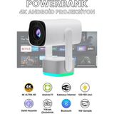 L'edoren Powerbanklı Android Taşınabilir Projeksiyon Wifi ve 4K Destekli Rgb LED Akıllı Sinema Projektör