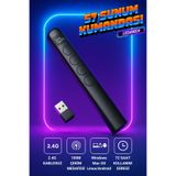 L'eDoren S7 Dijital Ekranlı Şarjlı Lazer Sunum Kumandası Şarj Göstergeli Lazer Powerpoint Laser Pointer Slayt ULTS7KMD