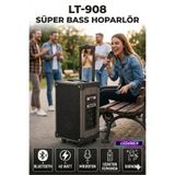 L'eDoren ultratekno lt 908 super bass sarjli mikrofonlu hoparlor karaoke sistemi 80 watt tasinabilir parti box Stereo Amfi LT-902x