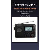L'eDoren V115 Şarjlı Taşınabilir Radyo | FM-AM-SW Kısa Dalga | USB MP3 Çalar | Ses Kayıt | Dijital Ekranlı ile uyumlu