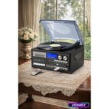 L'eDoren Vintage Plak CD Kaset USB Bluetooth TF AUX Özelikli Pikap Siyah KN-110 ile uyumlu