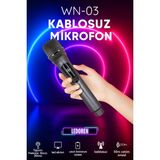 L'edoren WN03 Ses Sistemi Hoparlör Için Kablosuz El Mikrofonu - Siyah