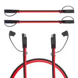 Ledvillage 3 Paket SAE - SAE Kablosu 12 AWG - 3 FT (30A) SAE Uzatma Kablosu Kablo Demeti 2 Pin SAE Konnektör Kablo Fişi, Güneş Paneli, Pil, Motosiklet, Otomotiv için Hızlı Bağlantı Kesme