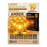 LEDX 10 ADET G95 Rustik LED Ampul 4,5W Amber E27 ,Balon Kırılmaz Gövde,500 Lümen,Dekoratif Vintage Edison Glop Ampul 220V, Enerji Tasarruflu Uzun Ömürlü LED Lamba Seti
