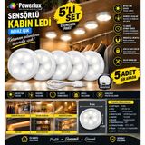 Ledx 5 Adet Sensörlü Kabin Ledi Beyaz Işık Hareket Sensörlü Şarjlı Dolap Içi Lamba Mıknatıslı Kabin Lambası,şarjlı Sensörlü Dolap Içi Kablosuz LED Kabin Aydınlatma Mıknatıslı Gece Lambası - YOK