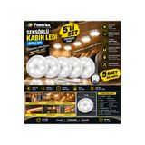 LEDX 5 ADET Sensörlü Kabin LEDi Beyaz Işık Hareket Sensörlü Şarjlı Dolap İçi Lamba Mıknatıslı Kabin Lambası,Şarjlı Sensörlü Dolap Içi Kablosuz Led Kabin Aydınlatma Mıknatıslı Gece Lambası