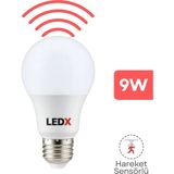 LEDX 9W Radar Sensörlü LED Ampül E27 Duy Tipi Beyaz Işık Renkli Akıllı Ampul 6500K - 50 - 60 W