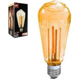 Ledx St-64 Kırılmaz Gövde 4,5 Watt Çizgili Rustik Ampul - 1 - 10 W - Sıcak Beyaz