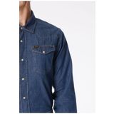 Lee %100 Pamuk Regular Fit Normal Kesim Erkek Mavi Cep Detaylı Jean Denim Kot Gömlek