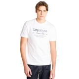 Lee Bisiklet Yaka Beyaz Erkek T-Shirt L2510172100 Regular Fit Grafik