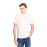 Lee Bisiklet Yaka Beyaz Erkek T-Shirt ML60UFQ12 Regular Fit Patch Logo