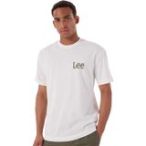 Lee Bisiklet Yaka Ekru Erkek T-Shirt LM828731923 Relaxed Fit Grafik