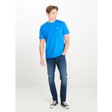Lee Bisiklet Yaka Saks Erkek T-Shirt ML60UFQA13 Regular Fit Patch Logo