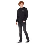 Lee Bisiklet Yaka Siyah Erkek Sweatshirt, Siyah, 3XL 3XL