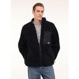 Lee Cep Detaylı Sherpa Erkek Ceket Lacivert XL