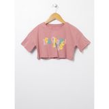 Lee Cooper 222LCG242002 Baskılı Koyu Somon Kız Çocuk T-shirt