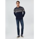 Lee Cooper 231 LCM 241003 O Yaka Jakarlı Lacivert Erkek Kazak