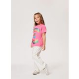 Lee Cooper 232 LCG 242003 Baskılı Koyu Pembe Kız Çocuk T-shirt
