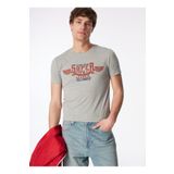 Lee Cooper 232 LCM 242046 Gri Melanj Sertiw Bisiklet Yaka Erkek T-shirt