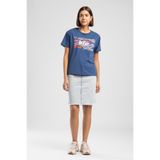 Lee Cooper 262 LCF 242013 Zebrars Indigo O Yaka Baskılı Kadın T-Shirt