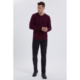 Lee Cooper Aiden Erkek V Yaka Kazak - S - Bordo