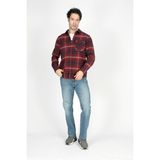 Lee Cooper Alvert Erkek Dokuma Uzun Kol Gömlek Bordo-Lacivert - Kırmızı