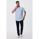 Lee Cooper Andre Erkek Dokuma Gömlek Açık Mavi - 2XL