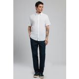 Lee Cooper Andre Erkek Kısa Kol Dokuma Gömlek Beyaz
