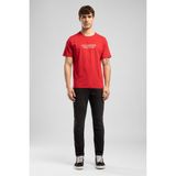 Lee Cooper Ansel Erkek Regular Fit %100 Pamuk Baskılı Bisiklet Yaka T-Shirt Kırmızı