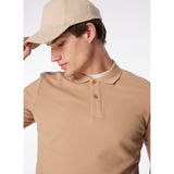 Lee Cooper Arch Erkek %100 Pamuk Polo Yaka T-Shirt Bej - XL - Beyaz