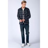 Lee Cooper Argoses Erkek Dokuma Uzun Kol Gömlek Lacivert-Mavi - 2XL