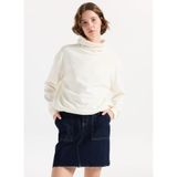 Lee Cooper Balıkçı Yaka Sweatshirt, M, 261 LCF 241018, EKRU, Kadın