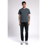 Lee Cooper Baselo Erkek %100 Pamuk O Yaka T-Shirt İndigo - 2XL - 004-Mavi