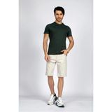 Lee Cooper Baselo Erkek %100 Pamuk O Yaka T-Shirt Zümrüt Yeşili - 10-Yeşil
