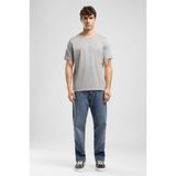 Lee Cooper Baselo Erkek Regular Fit %100 Pamuk Basic Bisiklet Yaka T-Shirt Gri