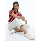 Lee Cooper Basic Çizgili T-Shirt Kırmızı Lacivert, S, 5003361966, Kırmızı - Lacivert, Kadın