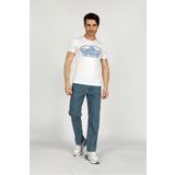 Lee Cooper Bernt Erkek %100 Pamuk O Yaka T-shirt Beyaz