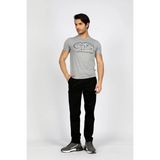 Lee Cooper Bernt Erkek %100 Pamuk O Yaka T-Shirt Gri Melanj - 095-Gri