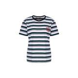 Lee Cooper Beyaz Kadın Basic Çizgili T-Shirt 262 LCF 242021 MALORY 3 ZÜMRÜT-BEYA