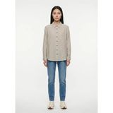 Lee Cooper Beyaz - Kahverengi Kadın Loose Fit Çizgili Gömlek 262 Lcf 241002 Alma 1 Kahve-Beyaz