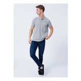 Lee Cooper Big Twins Gri Melanj Polo Yaka Erkek T-shirt