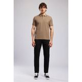 Lee Cooper Brat Erkek Regular Fit Basic Polo Yaka T-Shirt Kahverengi - 03-Kahverengi - M