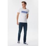 Lee Cooper Brendon Erkek %100 Pamuk Bisiklet Yaka T-Shirt Off White - Beyaz - 2XL