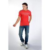 Lee Cooper Cador Erkek %100 Pamuk O Yaka T-Shirt Mercan - 651-Turuncu