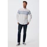 Lee Cooper Carlo Beyaz-Mavi Dokuma Erkek Gömlek