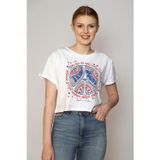 Lee Cooper Casey Kadın %100 Pamuk O Yaka T-Shirt Beyaz