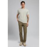 Lee Cooper Codrin Erkek %100 Pamuk O Yaka T-Shirt Taş - 2XL - Beyaz